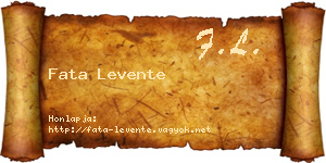 Fata Levente névjegykártya